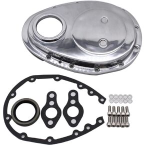 SBC Polished Aluminum Timing Chain Cover Fits SB Chevy 283 305 327 350 383 400