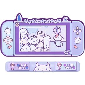 YOCORE Large Rabbit Mouse Pad and Wrist Rest Set- 30.5'' x 16'' Non-Slip Rubber Base Desk Pad and Wrist Support-Laptop Desk Mat for Gaming, Writing