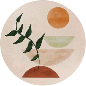 QUICQOD Abstract Boho Sun Mouse Pad,Botanical Geometric Modern Mousepad,Boho Gifts Non-Slip Rubber Base Mousepads for Home Office Dorm Desk Decor,8.7 x 8.7 Inches