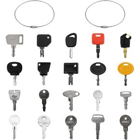 20 Heavy Equipment Key Set Replacement,Ignition Key for John Deere JCB Caterpillar Bobcat Volvo Kioti Hyster Fendt Ford New Holland Yamaha Crown Linde(12 pcs)