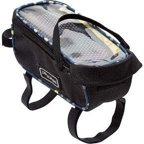 Po Campo Bike Phone Bag – Tussey Phone Holder for Bicycles – Top Tube Bag for Cycling - Waterproof Fabric Colorful Bike Pouch Storage for Women and Men (Black/Bubbly)