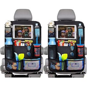 Backseat Car Organizer and Car Seat Protector with Thickest Padding (1 Pack) Bundle, Car Travel Accessories