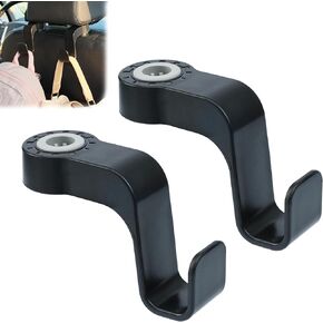 Amooca Car Seat Hooks Anti-Drop Headrest Storage Hanger Universal Fit Automotive Organizer for Purse Bag Coat 2 Pack