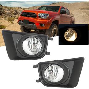 2 قطعة استبدال مجموعة مصابيح الضباب لـ 2012-2015 Toyota Tacoma عدسة شفافة مع مصابيح القيادة مصابيح الضباب اليسار + الجانب الأيمن (جانب الركاب والسائق)