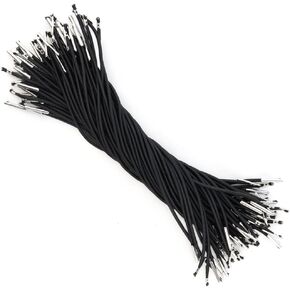 60 Pcs Black Elastic Barbed Cord Stretch Round String Stretch Crafts Fastener Loop Band with Metal Ends for Party Hat Elastic Menus Badges Signs