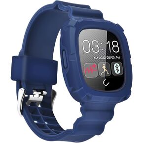 Compatible with Fitbit Versa 4/Versa 3/Sense 2/Sense Bands with Case, Women Silicone Sport Protective Bumper Rugged Replacement Strap Wristbands
