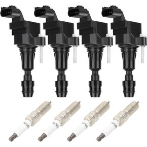 ASAPE Set of 4 Ignition Coil Pack with 4*Spark Plug Fit for 2010-16 for Buick for LaCrosse L4 2.4L 2008-10 for Chevy for Cobalt L4 2.0L Turbo, Replace UF491