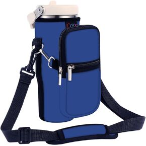 حقيبة حمل زجاجات المياه icolor من أجل كوب ستانلي IceFlow Flip Straw Tumbler 30oz Stanley IceFlow مج حمل حامل من النيوبرين كم إكسسوارات كأس ستانلي حقيبة كروسبودي للسفر واللياقة البدنية