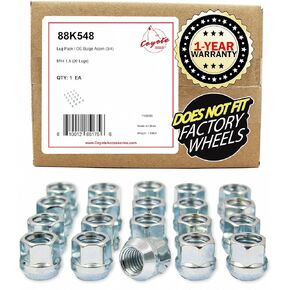 Wheel Accessories Parts 20 Pcs M14x1.5 14x1.5 Thread Open End Bulge Acorn 21mm 0.84" Long Lug Nuts Black 3/4" 19mm Hex Fits Camaro | 300 | Charger Challenger | 2014+ Ford Mustang | 2018+ Jeep Wrangler