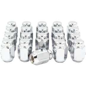 Wheel Accessories Parts 20 Pieces Vintage 13/16 21mm Hex Acorn Lug Nut 1/2 Thread 1.38 35mm Length 2 Piece Chrome Fits Many Vintage Ford Vehicles