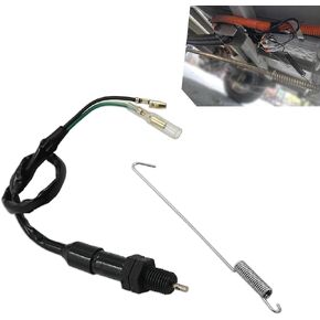 1 PC Car Rear Foot Brake Switch Wire, Tail Light Switch with Spring Wire Kit, Rear Brake Light Switch, Compatible with Honda, Kawasaki, Suzuki, Yamaha (Black)