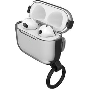 OtterBox Clear Series Headphone Case for Apple AirPods Pro, Shockproof, Drop Proof, Ultra-Slim, Scratch and Scuff Protective Case for Apple AirPods, Includes Carabiner, Clear/Black