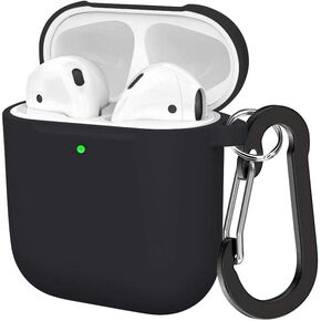 Compatible with AirPods Case Soft Silicone Protective Case Cover Cute for AirPods 2 &1 for Women with Keychain Front LED Visible Leopard Cheetah