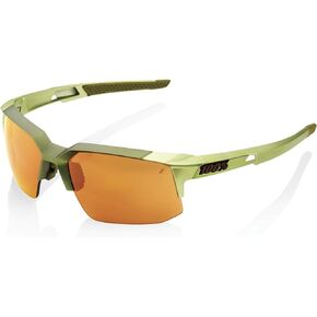100% Speedcoupe Sport Performance Sunglasses - Sport and Cycling Eyewear (SOFT TACT BLACK - HIPER Red Multilayer Mirror Lens)
