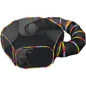 Outdoor Cat Enclosures, Cat Playground Portable Mesh Tent, Outside Circle Playpen Tunnel for Kitty, Rabbit, Puppy and Small Animals