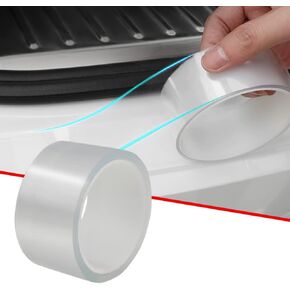 Car Door Edge Guards Clear Door sill Protector,Scratch Protector Anti-Collision Protection Film for Front and Rear Bumper Car Door Scuff Strip Fits for Most Car(2In x 16Ft,Transparent)
