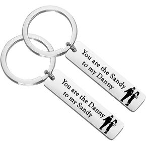 BEKECH Grease Broadway Musical Keychain Danny And Danny Fans Gift Couple Jewelry Musical Theatre Themed Gift