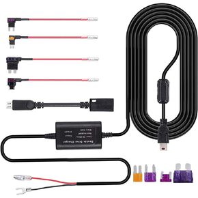 Justech 10ft Hard Wire Kit for Dash Cam with Mini/Micro/Micro2 Fuse 12V-24V to 5V Dash Cam Hardwire Kit