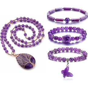 حزمة Top Plaza - عنصران: طقم قلادة وسوار من الجمشت الكريستالي العلاجي in Kuwait