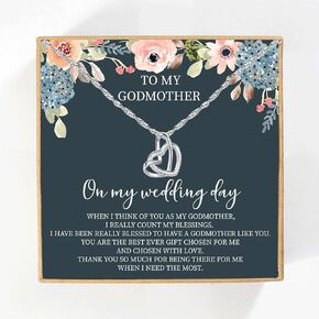 To my godmother on my wedding day gifts godmother Wedding Gift from Bride and Groom wedding day gift for godmother, gift for godmother necklace Thank You Gift