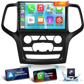 [2G+64G] Car Radio for Jeep Grand Cherokee 2014-2020, Android 13 Touch Screen Stereo, Carplay/Android Auto/EQ Audio/SWC/Bluetooth +AHD Backup Camera