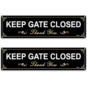 2 Pack Keep Gate Closed Sign, 12 x 3 Inches Reflective Rust Free Aluminum Warning Sign, UV Resistant, Waterproof and Weatherproof. Easy to Mount. Please Close Gate Sign - Close the Gate Sign