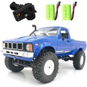 RC Crawler WPL C24 RC Rock Crawler RC Truck 4x4 1/16 Scale Remote Control Pickup Truck Off Road All Terrain RTR with 2.4 GHz Proportional Throttle Steering LED Light 2 Batteries Hobby Toy Adult