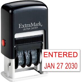 Ultra Dater Self-Inking Rubber Date Office Stamp with Approved Phrase & Date - Style 1, Black Ink, 12-Year Band