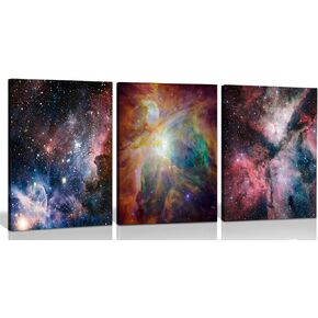 POUSREDE Universe Starry Sky Wall Art Outer Space Fantastic Nebula Galaxy Painting Pictures ，for Bedroom, Lvingroom, Bathroom Decor,Posters for Kids, Boys or Girls Room Set of 9 (8" x10") Unframed