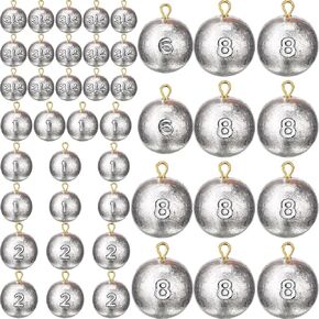 42 Pcs Fishing Weights Sinkers Cannonball Sinker Bass Fishing Casting for Saltwater in 3/4oz, 1oz, 2oz, 6oz, 8oz, 5 Size in Kuwait