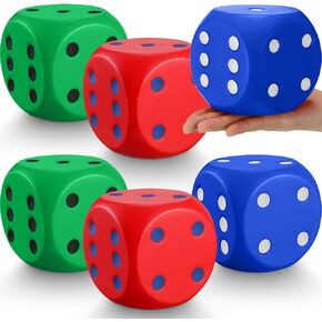 Simgoing 6 Pcs 4 Inch Large Foam Dice Giant Cube, 6 Colors in Saudi Arabia
