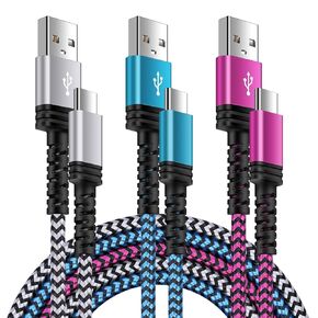 3-Pack 10FT Samsung Android Phone Charger Fast Charging USB Type C Cable for Samsung Galaxy A15 5G/S24 Ultra/A54/A55/S23 FE/A14/A13/Z Fold5/A53/A03S/A23/A25/S22 Plus/S21,iPhone 15 Pro Max,Pixel 8 7a 6