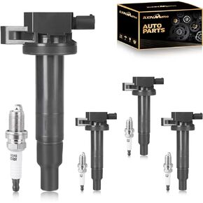 4PCS UF316 Ignition Coils Pack and Spark Plugs Replacement for Scion xB Toyota Echo Prius Yaris 1.5L L4