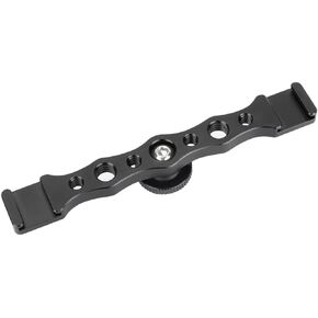 Double End Shoe Mount Support Rail with 1/4" & 3/8" Thread Holes for Photo Studio