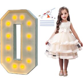 LANGXUN 40inch White Large Led Light Up Number 6 for 6th 60th Birthday Party Decor, with Hot Glue Gun, Marquee Numbers 6 Balloon for Wedding Graduation Boys Girls Photo Background Decoration
