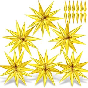 72 PCS Star Balloons, Big 26 Inch Star Cone Balloons Metallic, Colorful Starburst Balloons Foil, Spike Balloons for Birthday, Wedding, Graduation, Anniversary Party Decoration