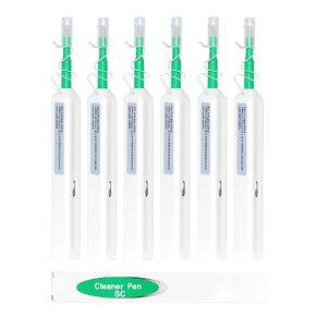 Fiber Optic Cleaning Pen, One Click Fiber Cleaner Pen, SC/FC/ST 2.5mm Ferrule Connectors Fiber Cleaner Over 800 Times with Added Protection Case