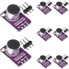 8 Pcs MAX4466 Electret Microphone Amplifier Adjustable Module Microphone Preamplifier Blue Breakout Board