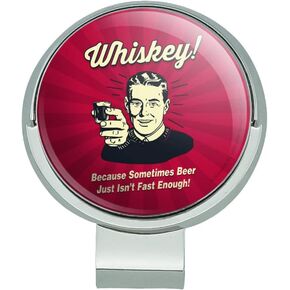 GRAPHICS & MORE Whiskey Because Sometimes Beer Isn't Fast Enough Funny Humor Golf Hat Clip with Magnetic Ball Marker