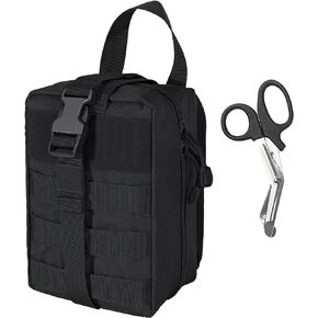 IronSeals Tactical Molle Quick Rip-Away EMT EDC Pouch High Capacity Roomy Sturdy Medical First Aid Kit IFAK Belt Pouch with Shears