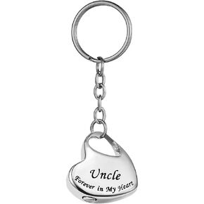 Family Forever in My Heart Stainless Steel Memorial Keepsake Urn Keychains Cremation Jewelry for Ashes
