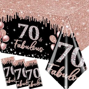 16th Birthday Tablecloth Decorations,3Pcs Rose Gold and Black Glitter Tablecloths for Girl Set 16th Birthday Table Cover Black and Rose Gold Table Cover for Girl 16th Birthday Disposable Supplies