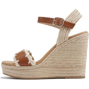 Soda "Virtual" ~ صندل نسائي منسوج بشريط واحد من قماش إسبادريل بكعب عريض مع حزام كاحل قابل للتعديل in Saudi Arabia