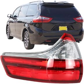 Driver Side Outer Rear Brake Tail Light Assembly Replacement for 2015-2020 Toyota Sienna Base/L/LE/XLE/Limited Models Red Lens Left Tail Lamp 8156008050 TO2804123