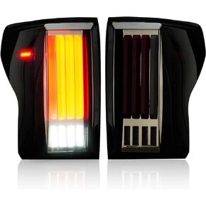 LED Tail Lights Assembly Compatible with Toyota Tundra Rear Taillight 2007 2008 2009 2010 2011 2012 2013 Pickup, Chrome Housing Smoked Lens, 2Pcs
