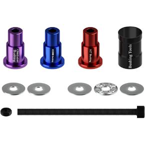 Bicycle Rear Shock Bushings Install Tools Bike Rear Shock Eyelet Bushing Removal Install Tools Kit with 3 Adapters for 12mm / 12.7mm / DU Bushings