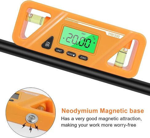 EMVANV 3 in 1 Digital LCD Protractor, Electronic Inclinometer with Magnetic Base Woodworking Level Box Angle Measuring Device Inclinometer in Saudi Arabia