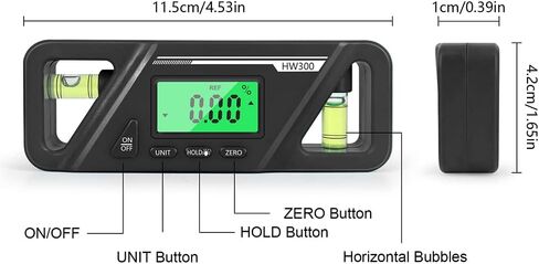 EMVANV 3 in 1 Digital LCD Protractor, Electronic Inclinometer with Magnetic Base Woodworking Level Box Angle Measuring Device Inclinometer in Saudi Arabia