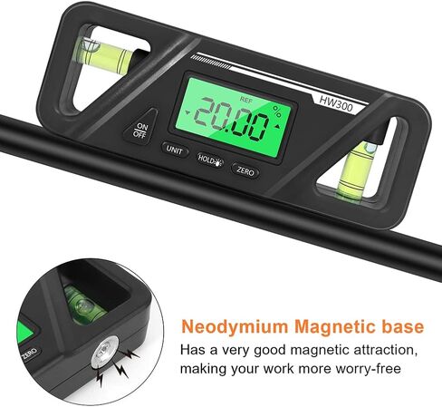 EMVANV 3 in 1 Digital LCD Protractor, Electronic Inclinometer with Magnetic Base Woodworking Level Box Angle Measuring Device Inclinometer in Saudi Arabia