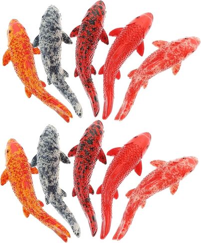 Beaupretty 5Pcs Mini Ornament Artificial Small Fish Five Colors Animal Goldfish Household Fish Tank Decor Fish Tank koi carp Ceramics Fairy Garden Decorate Fake Fish Small Aquarium in Saudi Arabia